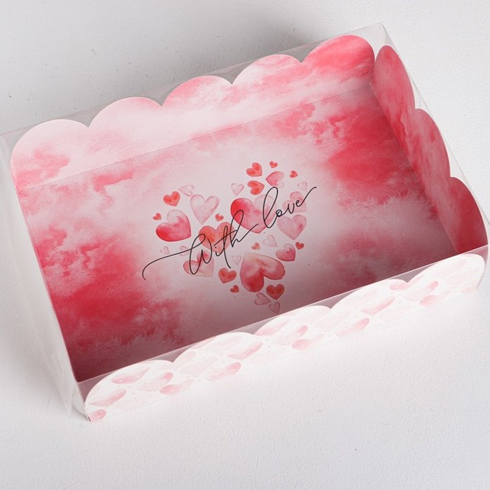 Коробка складная с PVC крышкой «Для любимых», 20 × 30 × 8 см
