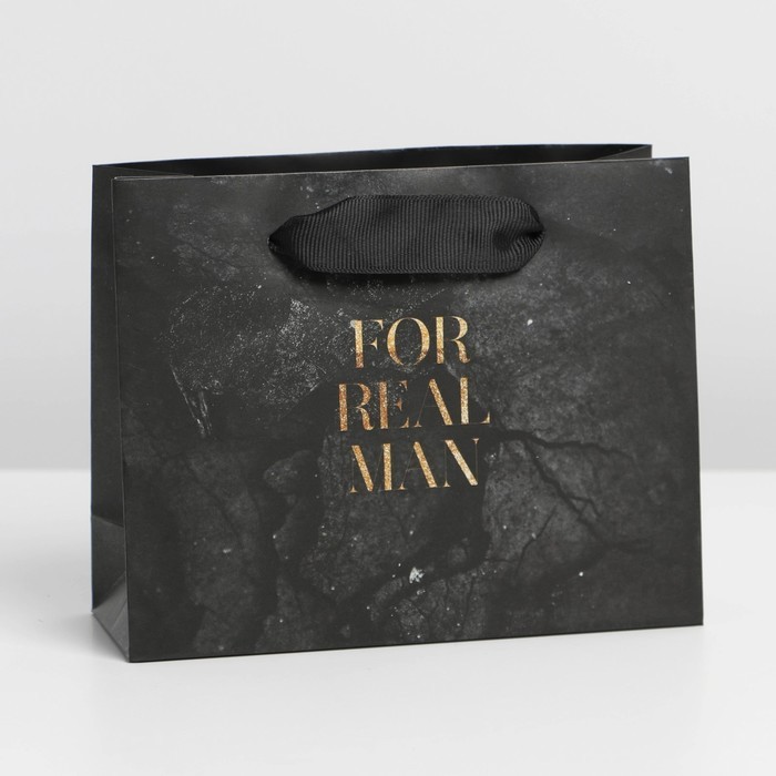 Пакет ламинированный горизонтальный «For Real Man», 12 × 15 × 5,5 см