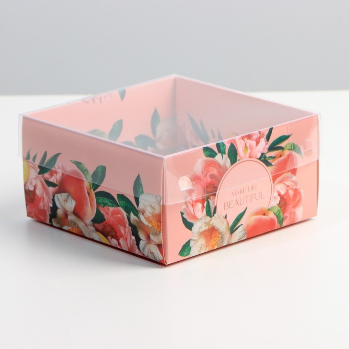 Коробка складная с PVC крышкой «Летняя», 12 х 6 х 11,5 см