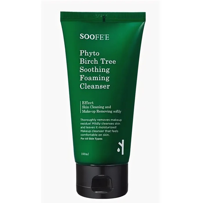 SOOFEE Фито пенка для умывания на основе берёзового сока Phyto Birch Tree Soothing Foaming Cleanser, 100 мл