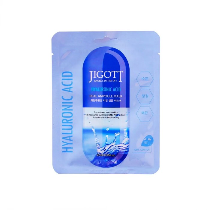 [JIGOTT] Тканевая маска для лица ГИАЛУРОН HYALURONIC ACID Real Ampoule Mask