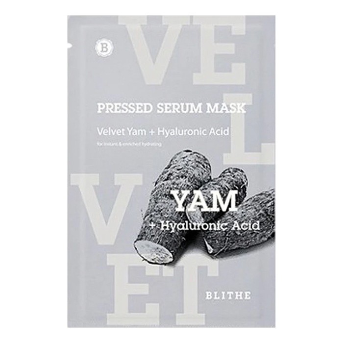 BLITHE Тканевая маска увлажняющая Бархатный Ямс Pressed Serum Mask Velvet Yam + Hyaluronic Acid