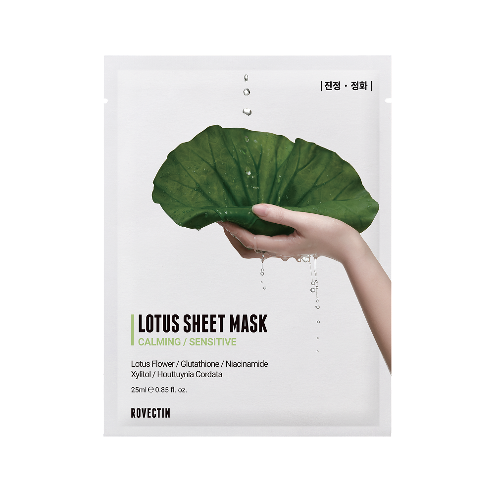 Rovectin, Успокаивающая  тканевая маска для лица с экстрактом лотоса 1 шт.Rovectin Calming Lotus Sheet Mask 1ea , шт
