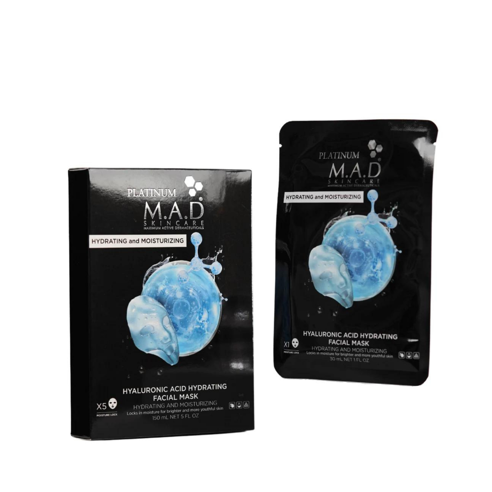 M.A.D Platinum Hyaluronic Acid Hydrating Facial Mask — Восстанавливающая маска-саше «Платинум»