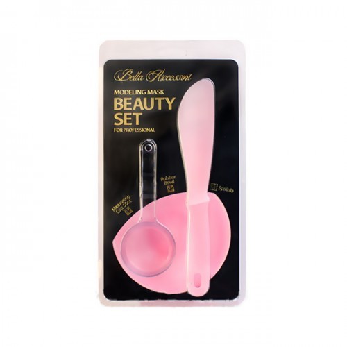 ANSKIN Набор для нанесения альгинатных масок Beauty Set Pink (Rubber Ball Small/Spatula middle/Measuring Cup) 1*4