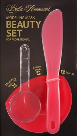 ANSKIN Набор для нанесения альгинатных масок Beauty Set Red (Rubber Ball Small/Spatula middle/Measuring Cup) 3шт