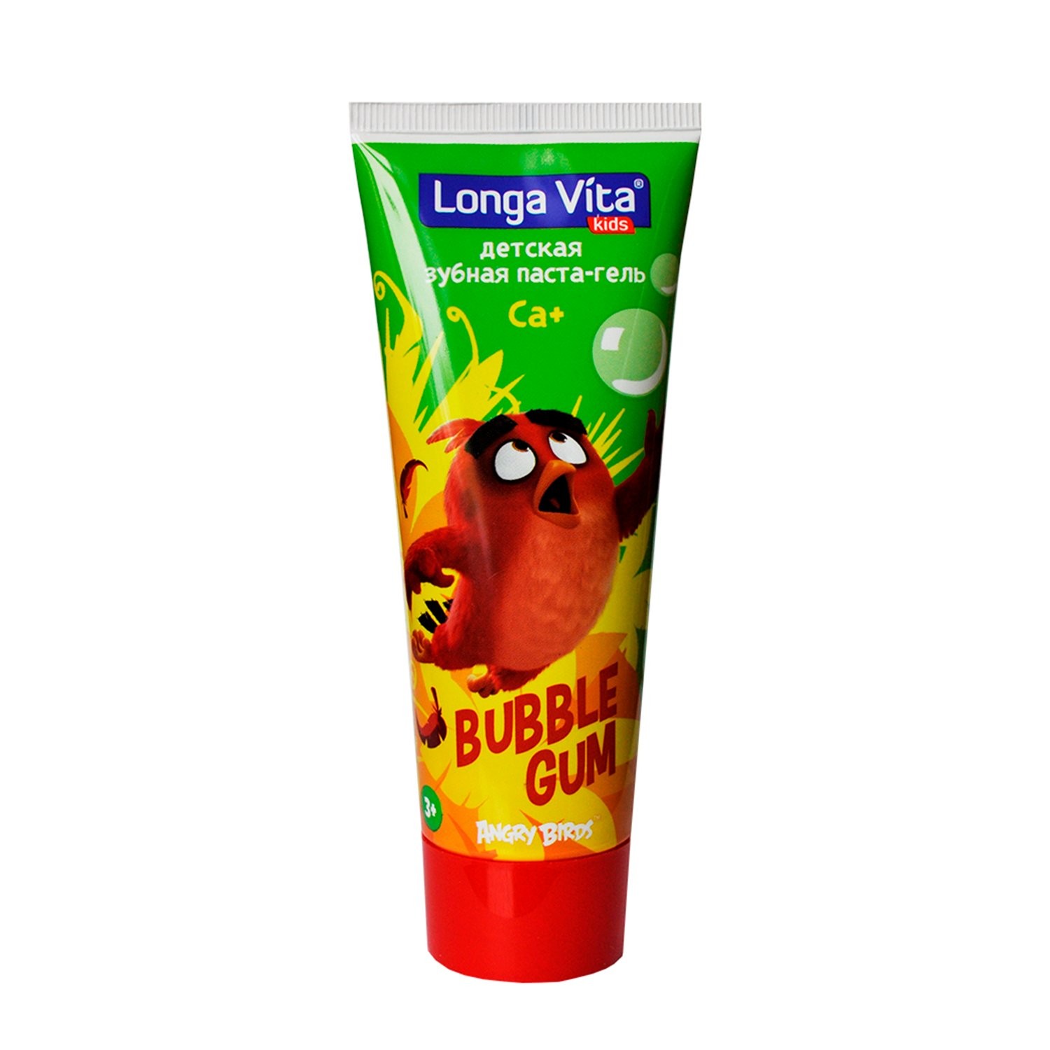 Longa Vita Детская зубная паста Angry Birds Bubble Gum, 75 г