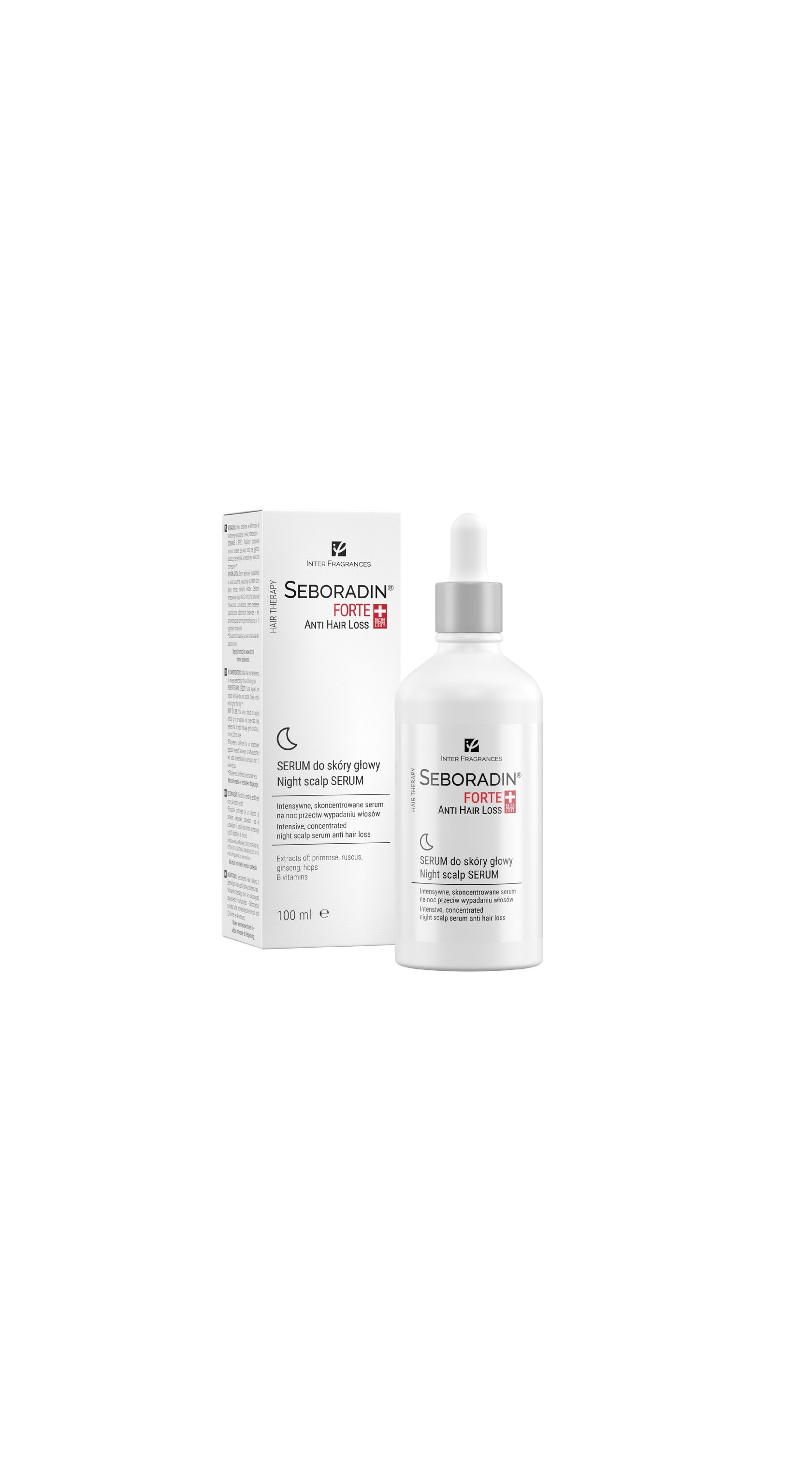 Ночная сыворотка Seboradin  FORTE  от выпадения волос / Seboradin FORTE ANTI HAIR LOSS night scalp serum                                                                                                                                                                                   Улучшает кровообращение в коже головы и усиливает питание волосяных фолликулов. Укрепляет, сокращает выпадение и стимулирует рост новых волос., 100 мл